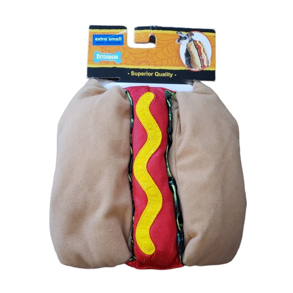 Fetchwear Hot Dog Costume For Dogs X Small Halloween Party NWT